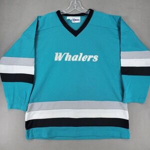 Hartford Whalers VTG 90s NHL Hockey Jersey Adult M League Canada Made Teal